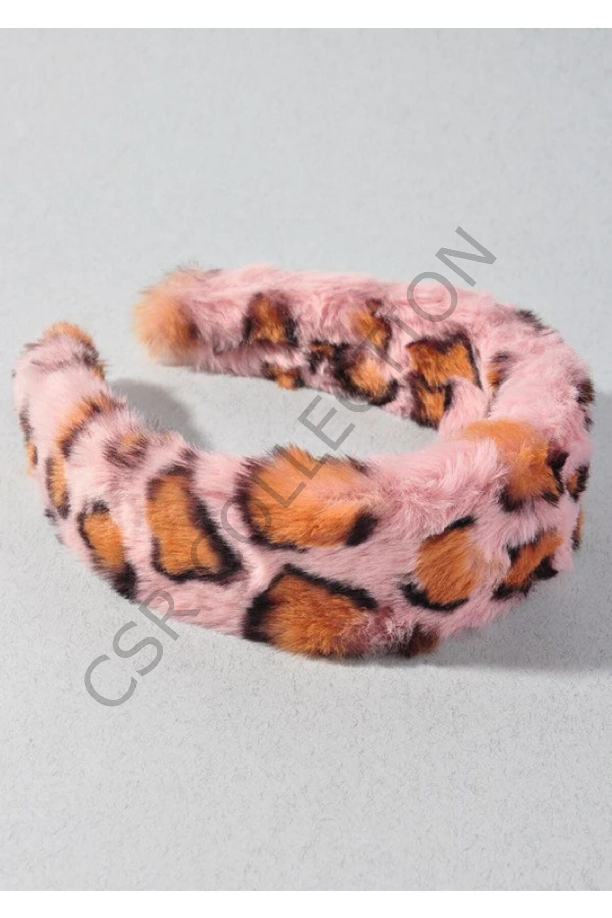 Leopar Desen Peluş Taç