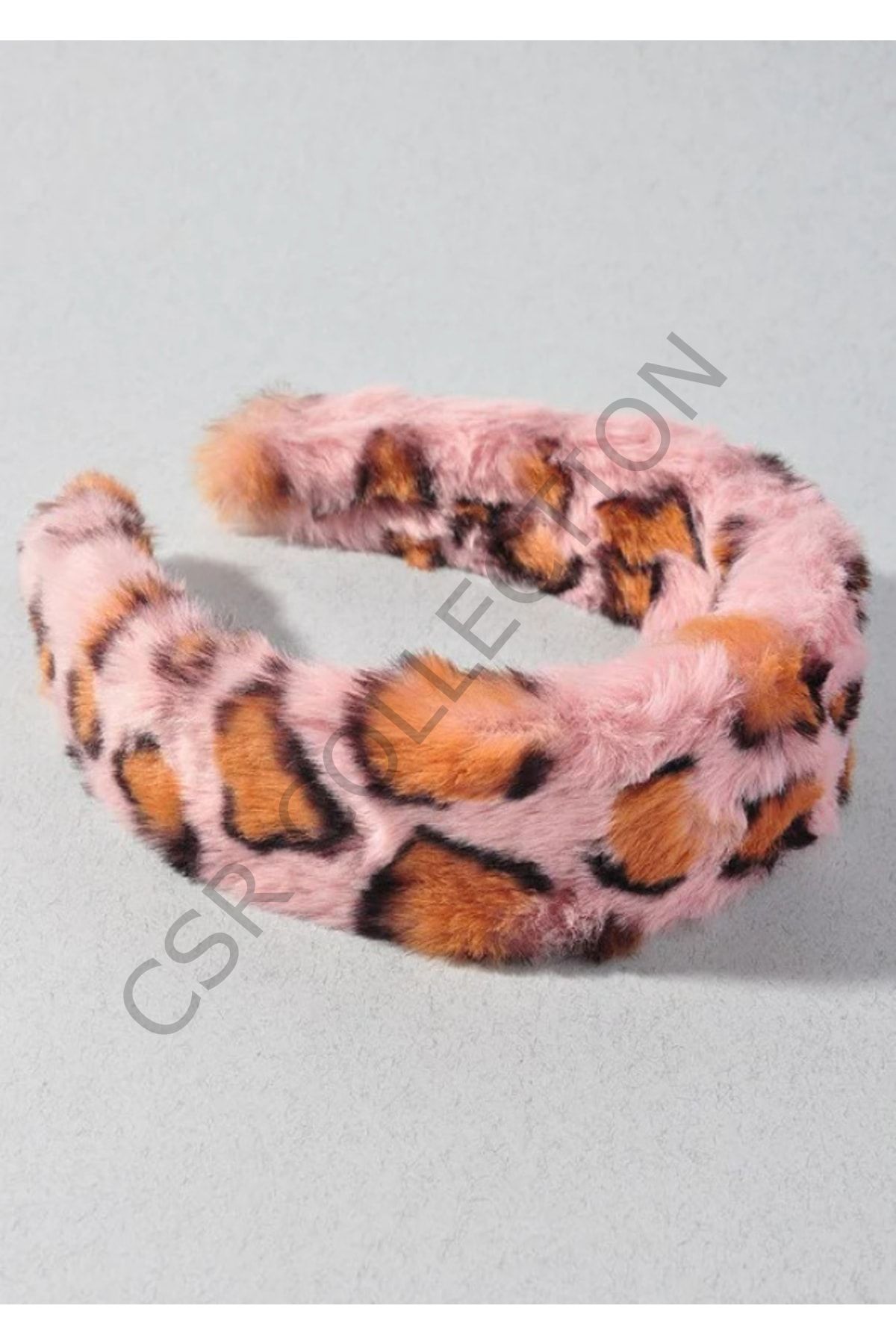 Leopar Desen Peluş Taç