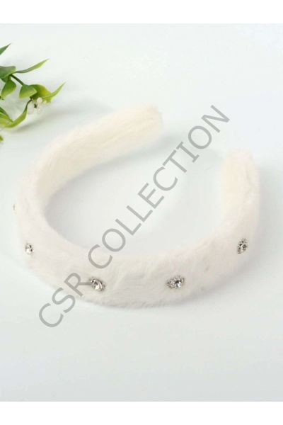 Zirkon Taşlı Peluş Taç