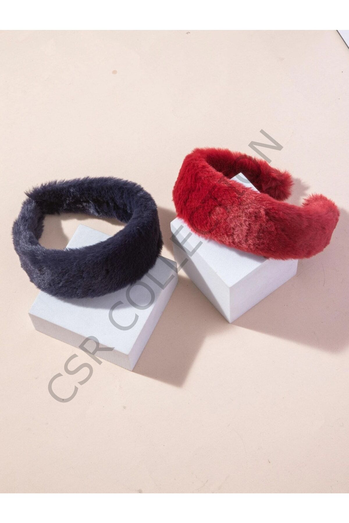 2'li Teddy Peluş Taç Seti lacivert-bordo - Tek Ebat