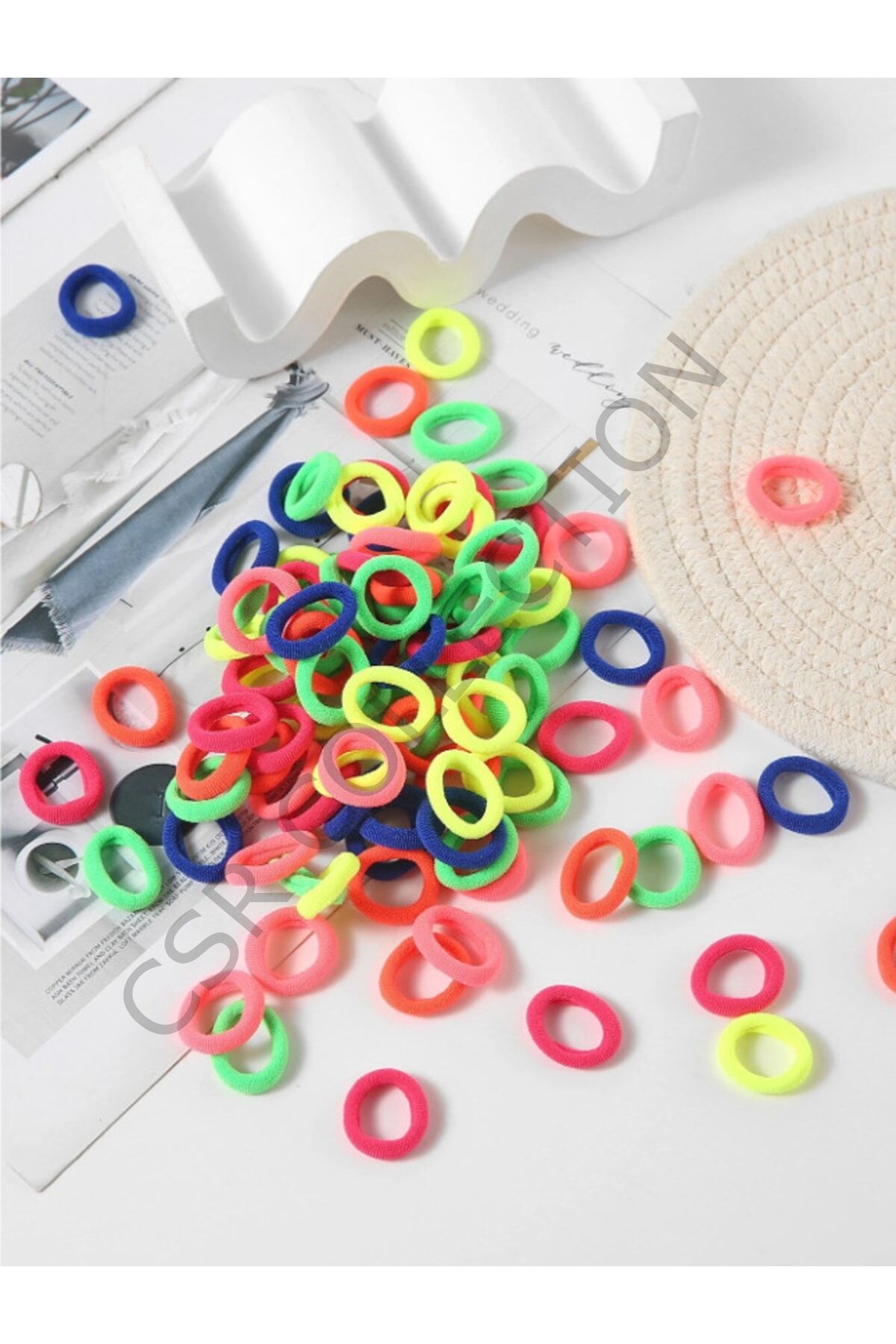 20li Yetişkin Boy Lastik Toka Seti neon - Tek Ebat