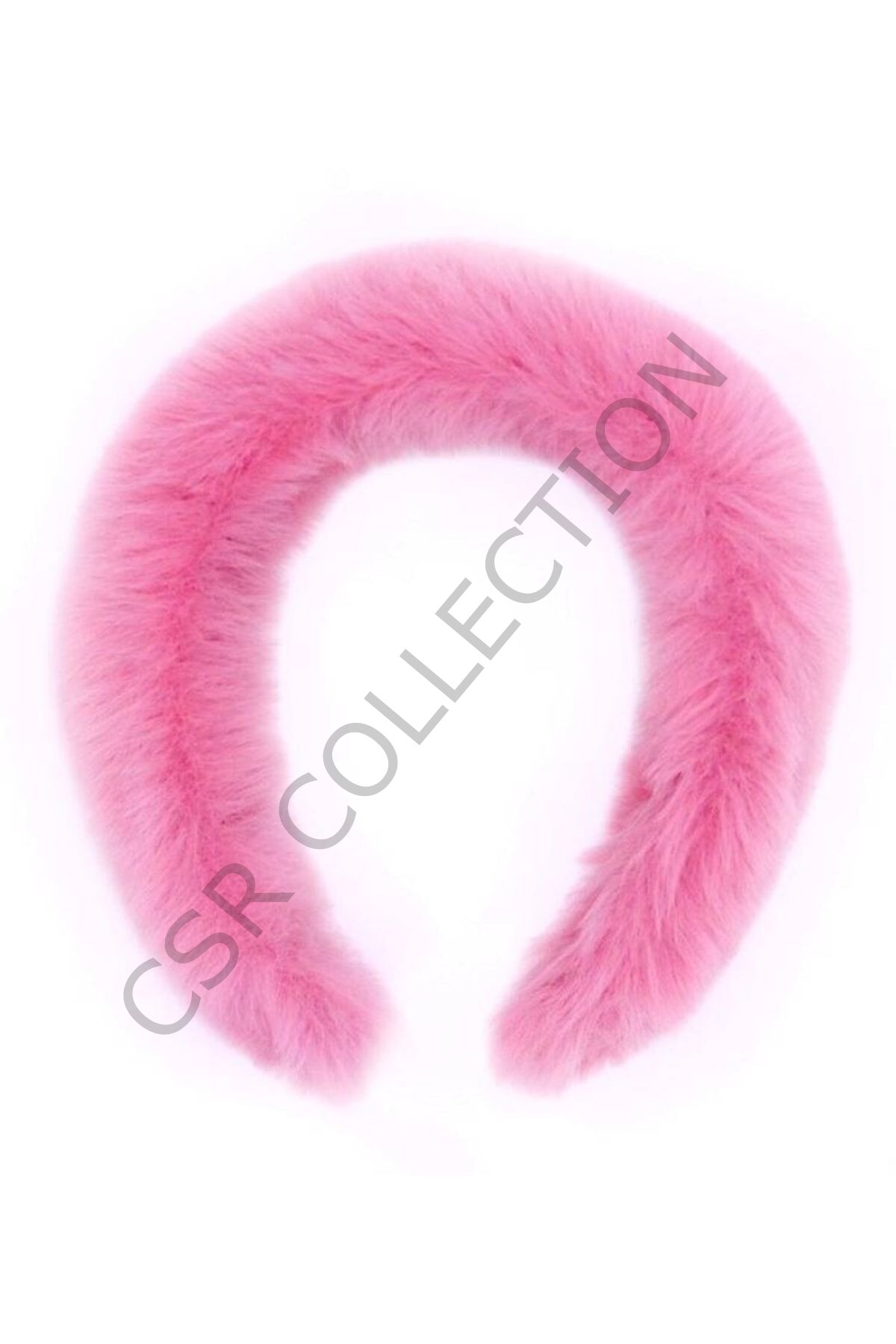 Tüylü Peluş Taç pembe - Tek Ebat