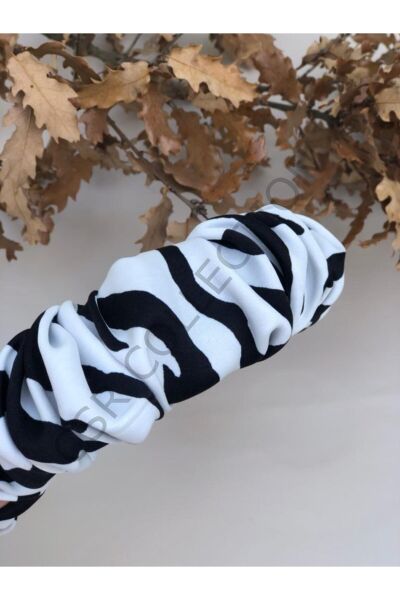 Zebra Saten Büzgü Taç