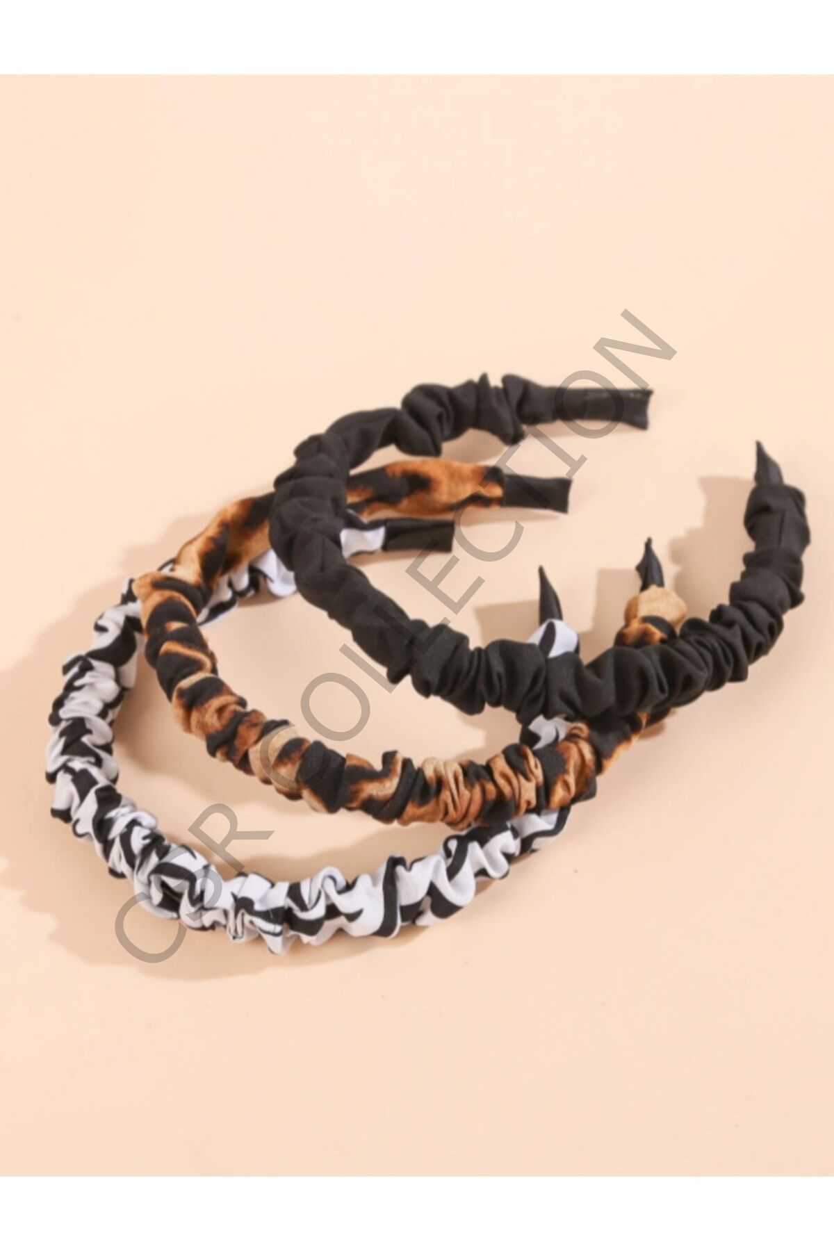 3lü Klasik Taç Seti leopar-zebra - Tek Ebat