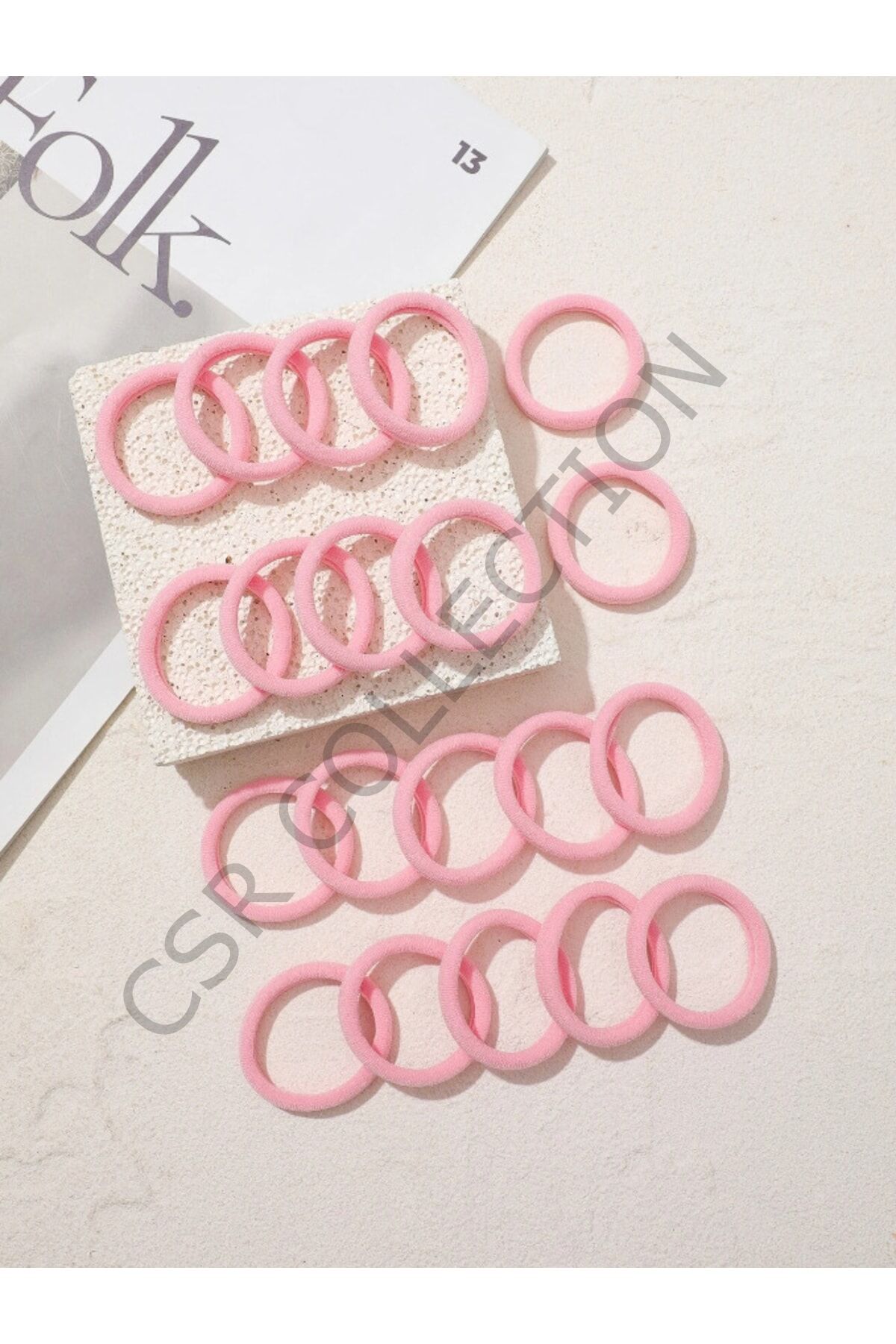 20 Adet Lastik Toka pembe - Tek Ebat