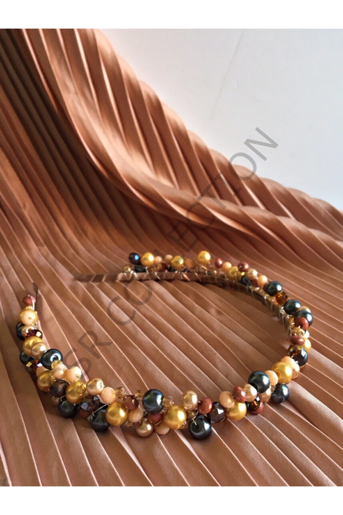 Kristal Ve Inci Boncuklarla El Yapımı Günlük veya Özel Gün Saç Tacı