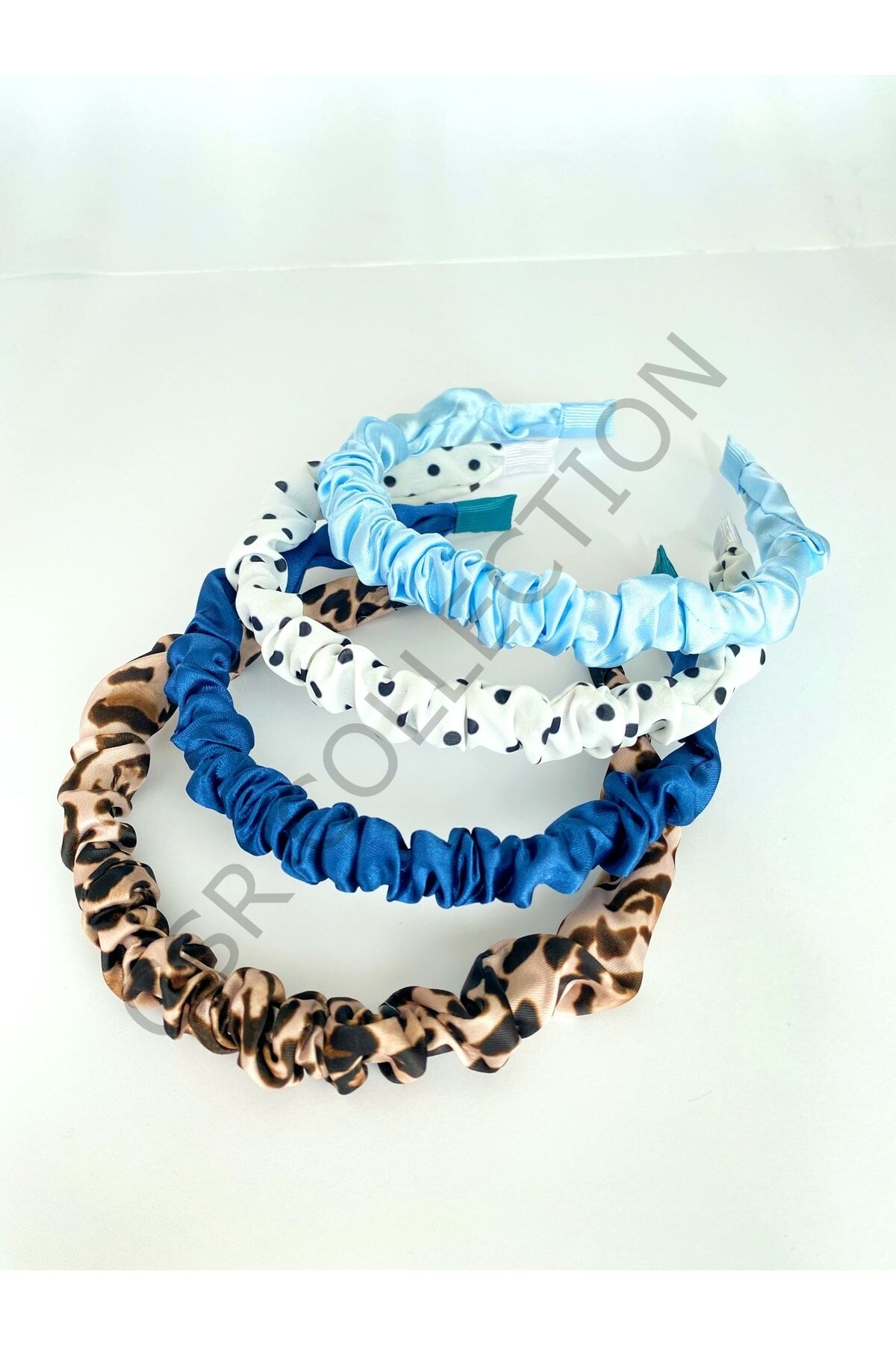 4lü Klasik Taç Seti indigo-leopar - Tek Ebat