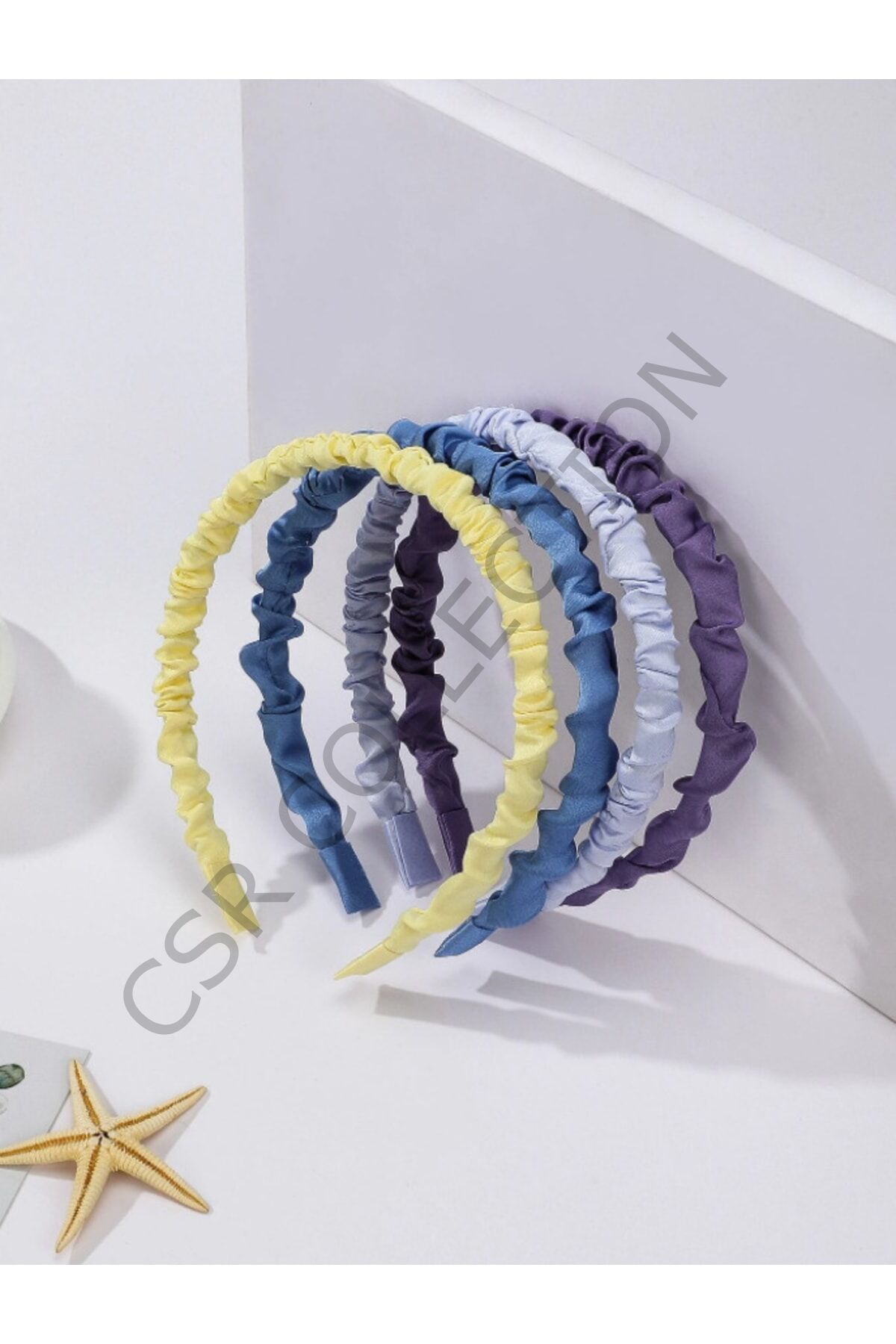 4lü Klasik Taç Seti softsarı-indigo-soluk fuşya-bebek mavisi - Tek Ebat