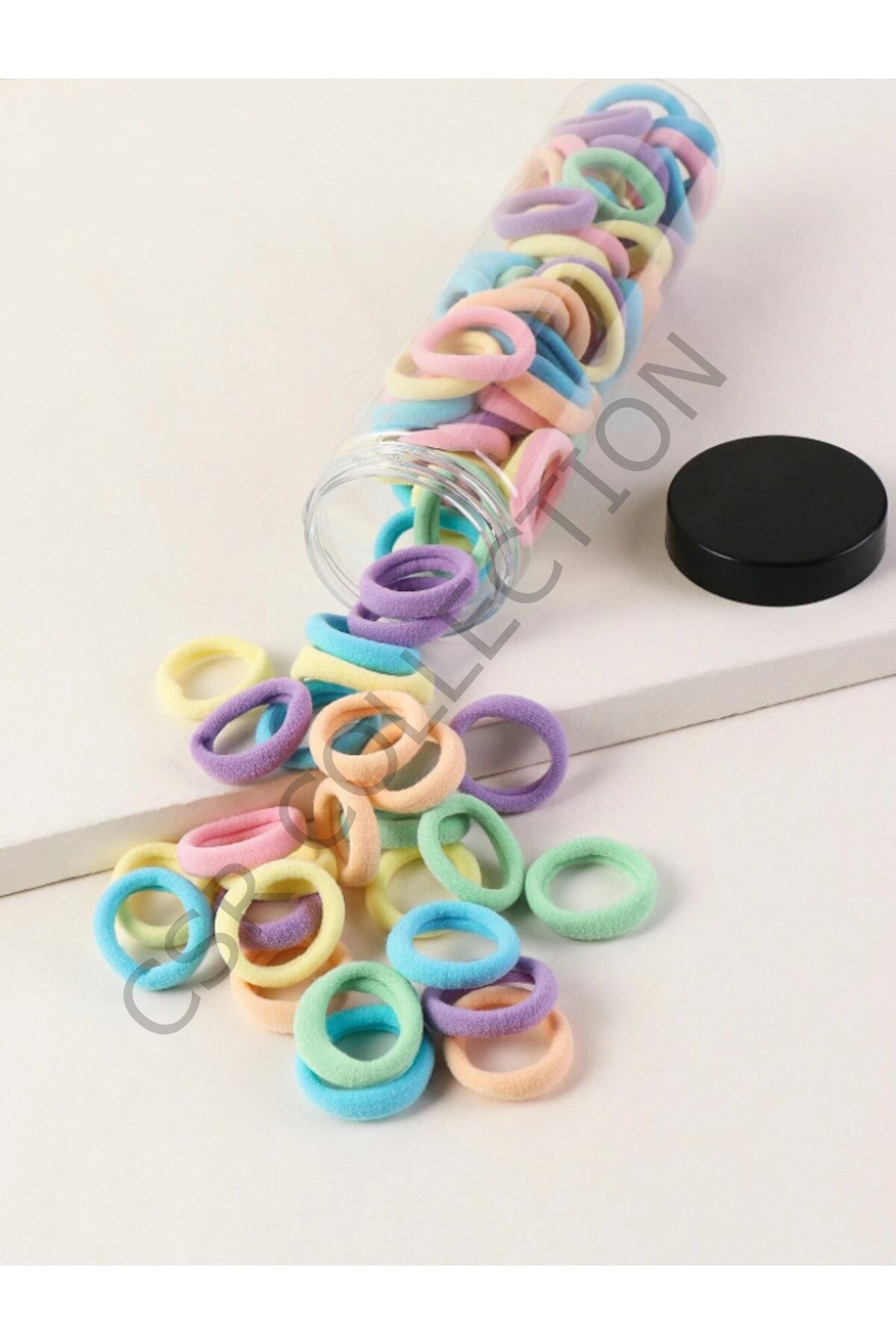 100 Adet Soft Gökkuşağı Serisi Lastik Toka Seti soft gökkuşağı - Tek Ebat