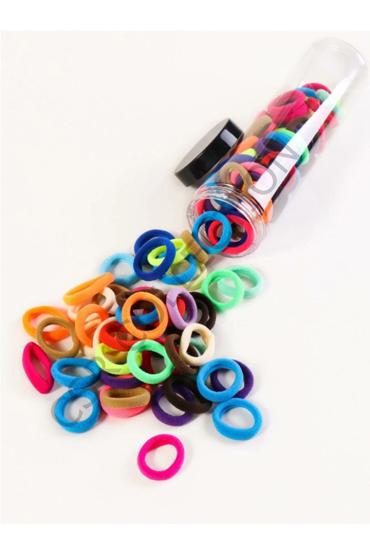 100 Adet Neon Renkler Serisi Lastik Toka Seti Yetişkin Boy neon renkler - Tek Ebat