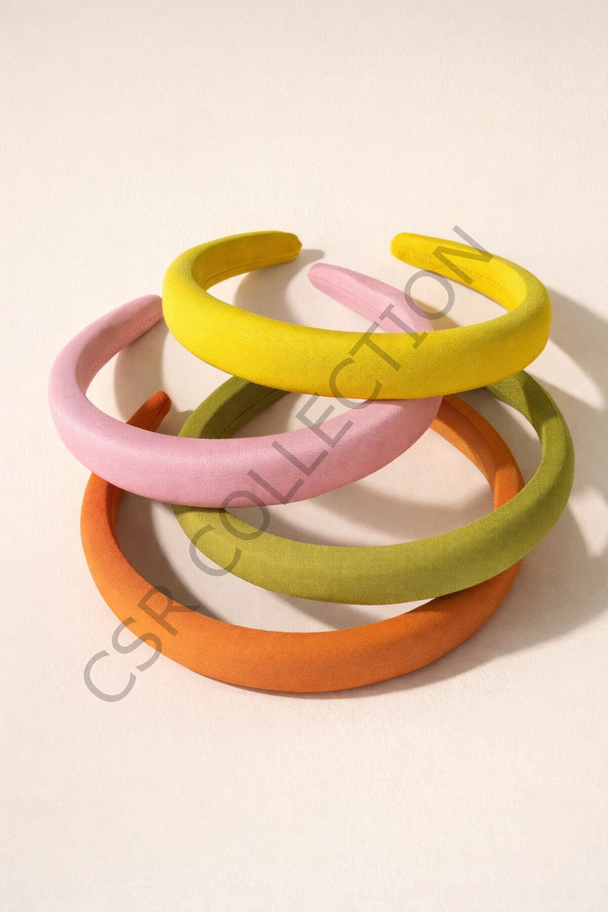 4lü dolgulu taç seti ( sarı-fıstık yeşili-soft pembe-turuncu) sarı-fıstık yeşili-soft pembe-turuncu