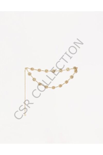 Güneş Detaylı Vücut & Bel & Elbise & Pantolon & Etek Zincir Kemeri gold güneş - 100 cm