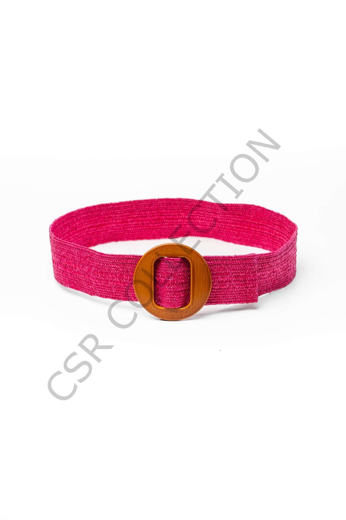 Likralı Hasır Kemer Pembe - 100 cm