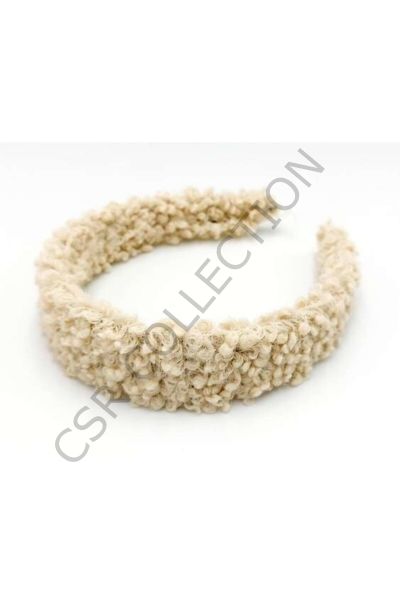 Krem Teddy Peluş Taç