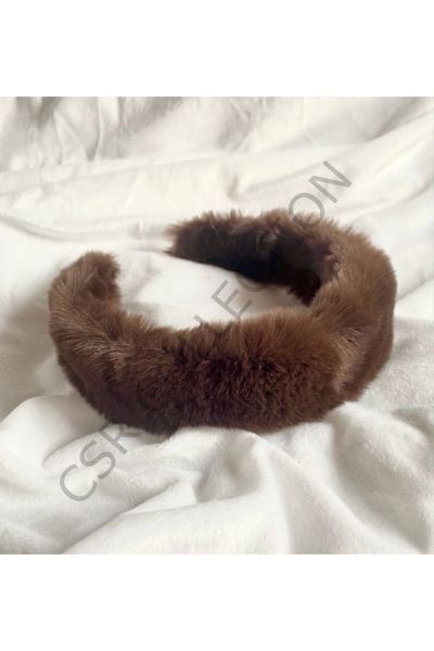 Koyu Kahve Tüylü Peluş Taç