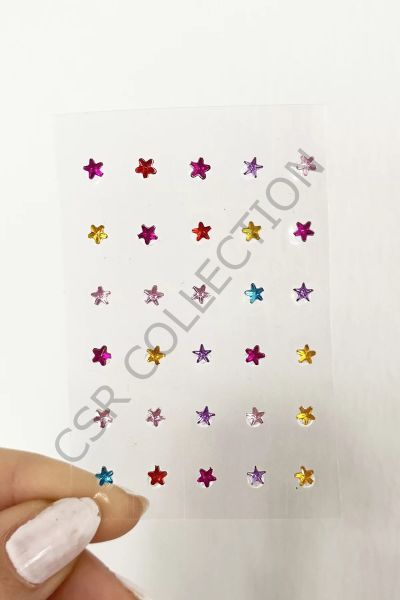 Vücut Ve Yüz Taşı/ Karışık Renk Yıldız Figürlü Sticker