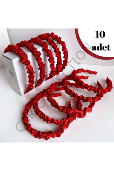 10 Adet Kına Nedime Tacı parlak kırmızı - Tek Ebat