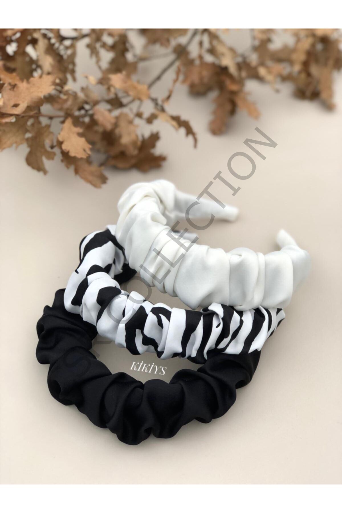 Siyah Beyaz Zebra Taç Seti Siyah Beyaz Zebra - Tek Ebat