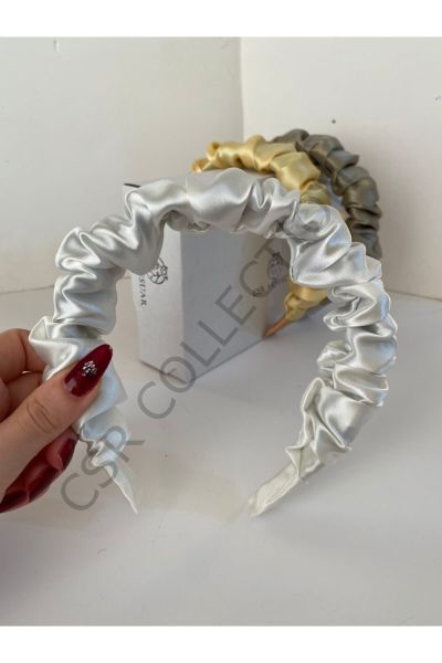 3'lü Büzgülü Saten Taç Seti Soft Seri No1