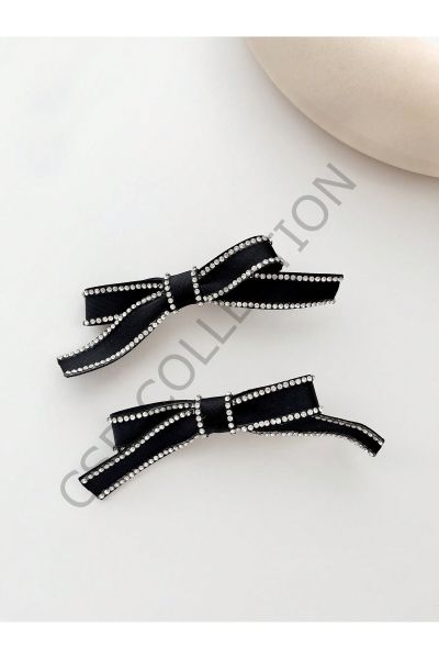2 adet mini zirkon taş detaylı pens toka