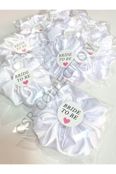 10'lu Paketli Renkli Hediye ' Bride to be' etiketli Simit Saç Tokası