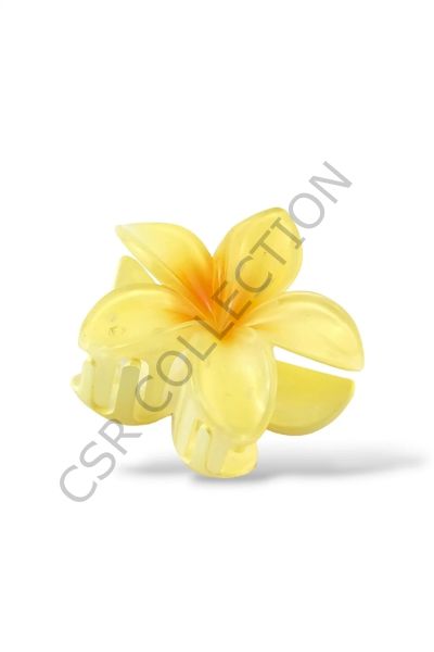 Lotus Çiçek Parlak Akrilik Kadın Mandal Toka (9 cm)