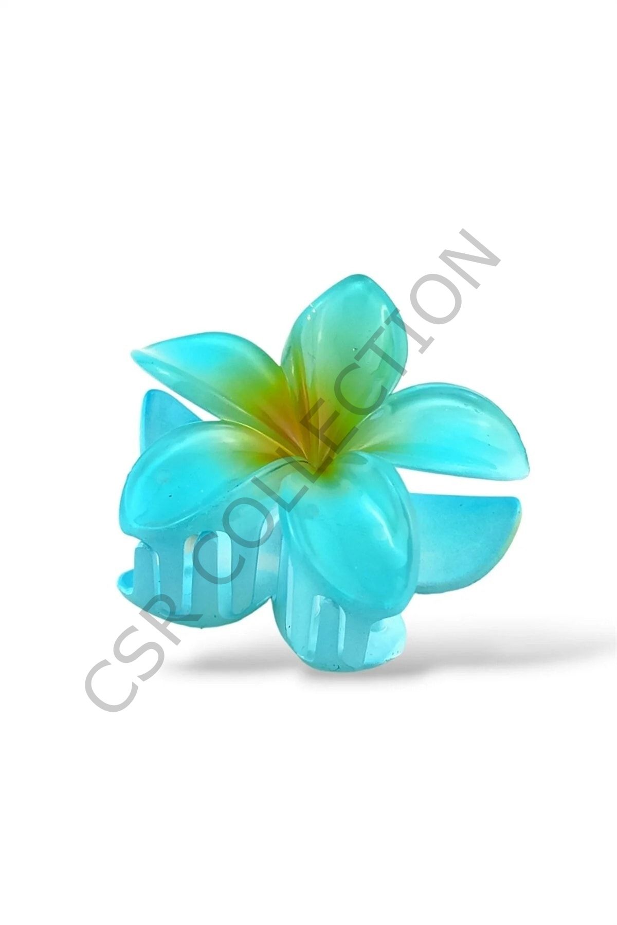 Lotus Çiçek Parlak Akrilik Kadın Mandal Toka (9 cm)