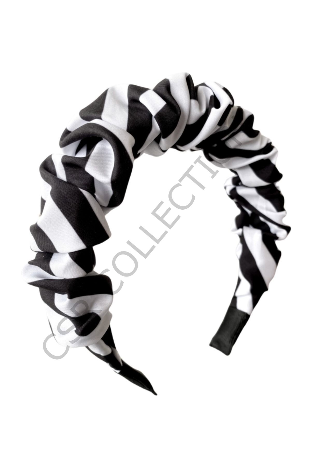 Zebra Desen Büzgülü Taç