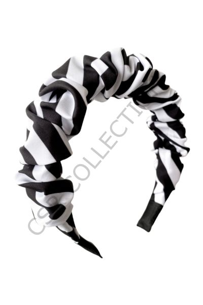 Zebra Desen Büzgülü Taç
