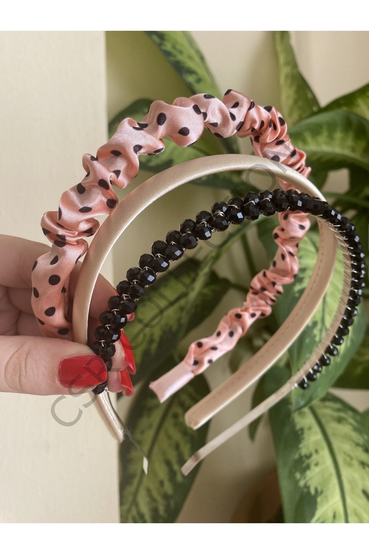 3lü saten ve kristal taşlı taç seti