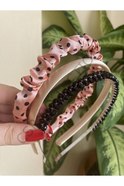 3lü saten ve kristal taşlı taç seti