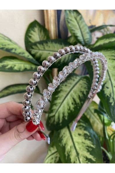İncili ve Kristal Çift Sıralı Taç