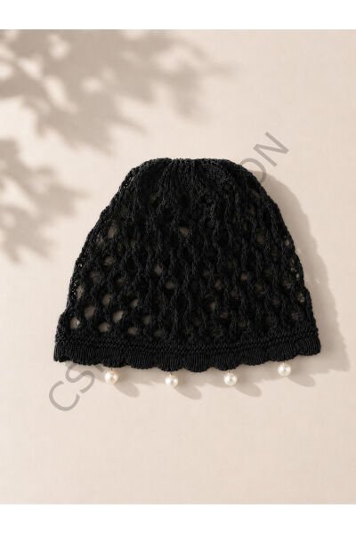 İncili File Örgü Bere El Örgüsü Yazlık Crochet Şapka / Bohem / Plaj Bere / Kadın Aksesuar