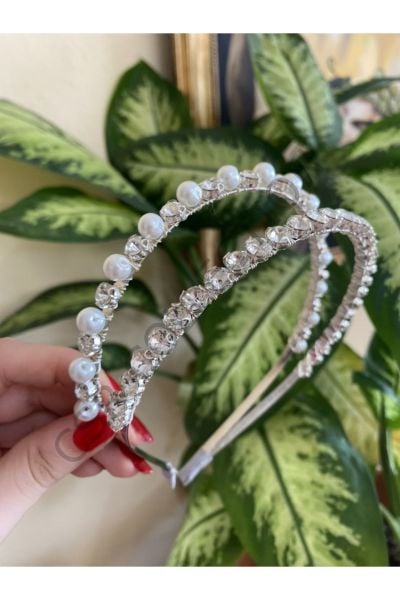 İncili ve Kristal Çift Sıralı Taç