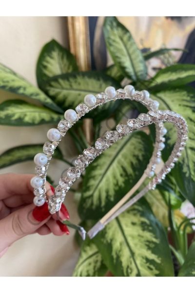 İncili ve Kristal Çift Sıralı Taç