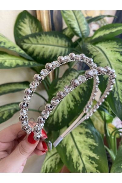İncili ve Kristal Çift Sıralı Taç