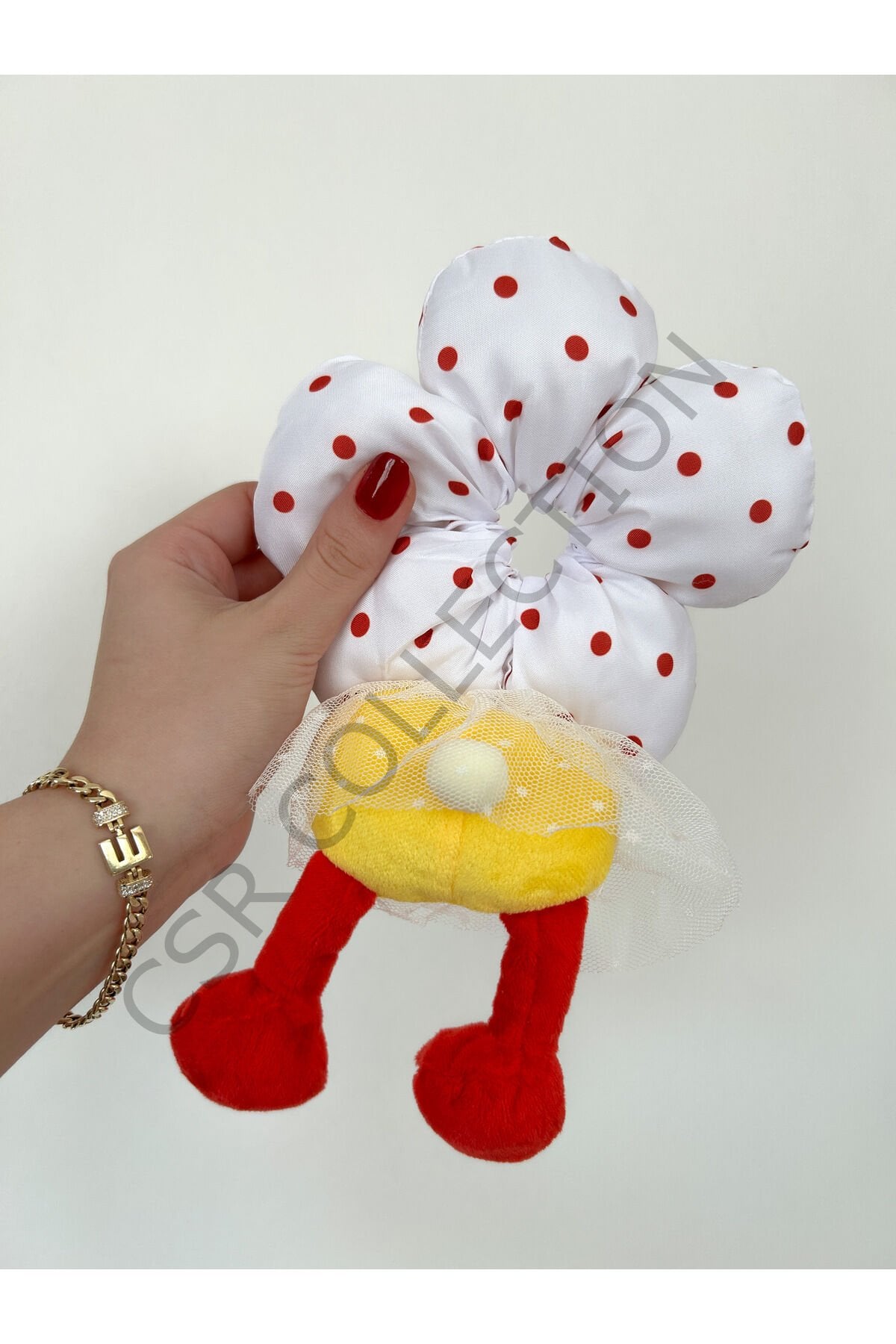 Peluş figürlü papatya puf toka