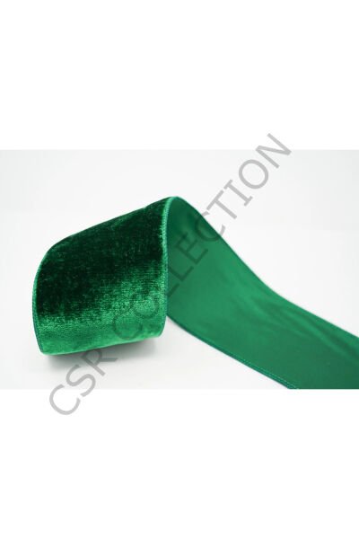 5 cmlik kadife kurdele ( 2 METRE) zümrüt yeşili