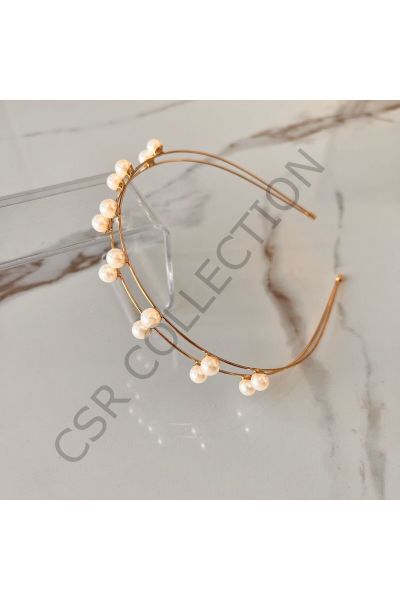 incili gold metal taç