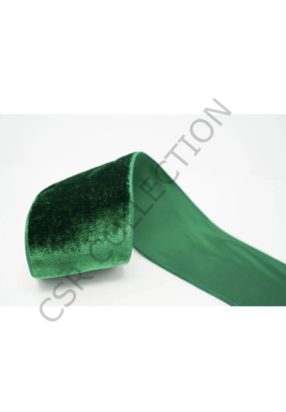 5 cmlik kadife kurdele yeşil