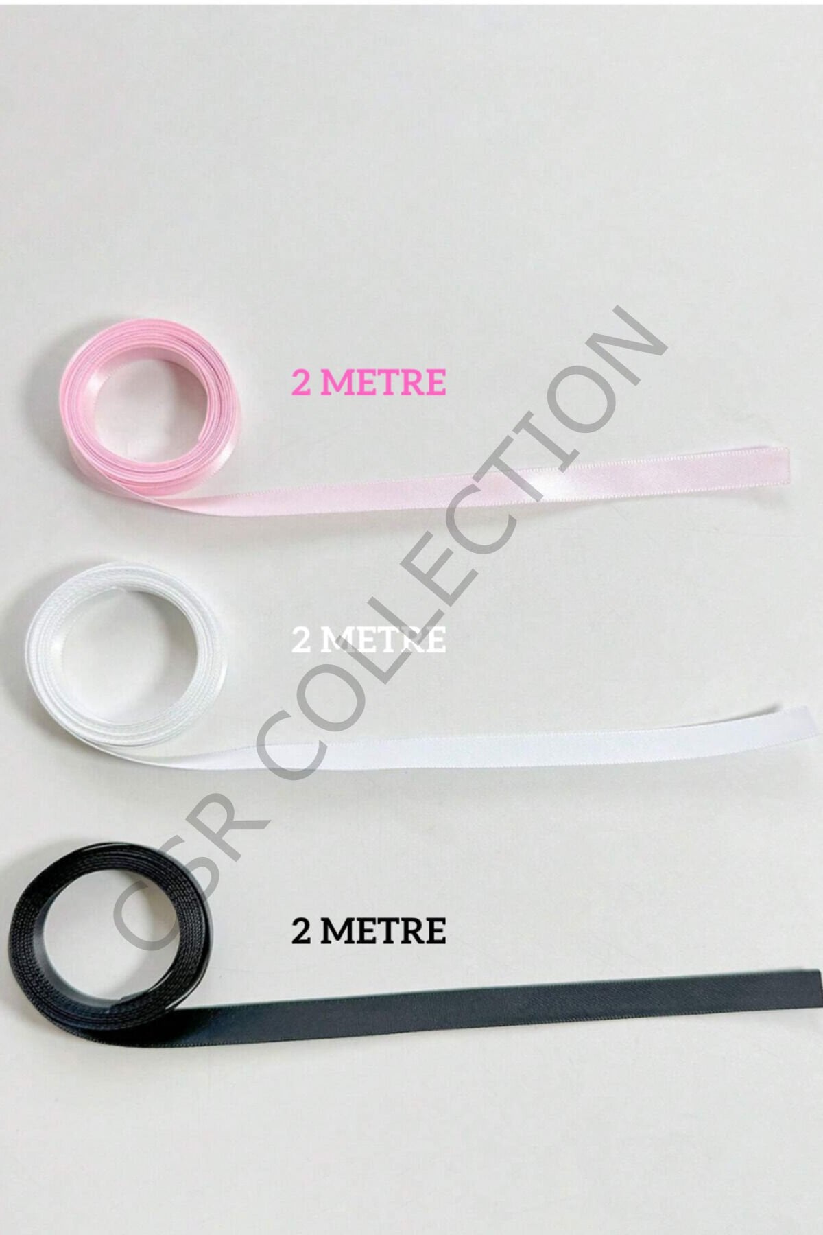6 metre 3 renk saten kurdele ( 1 cm genişlik)