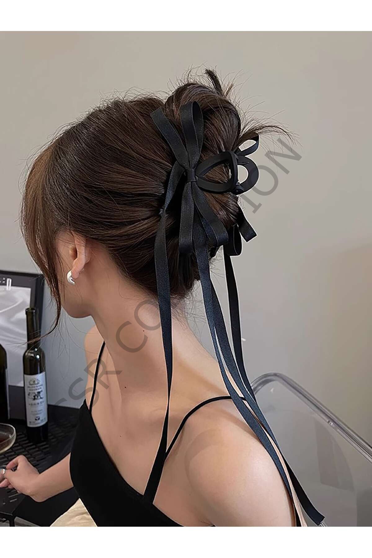 kuyruklu çok katlı Fiyonk model mandal toka mat siyah - Tek Ebat