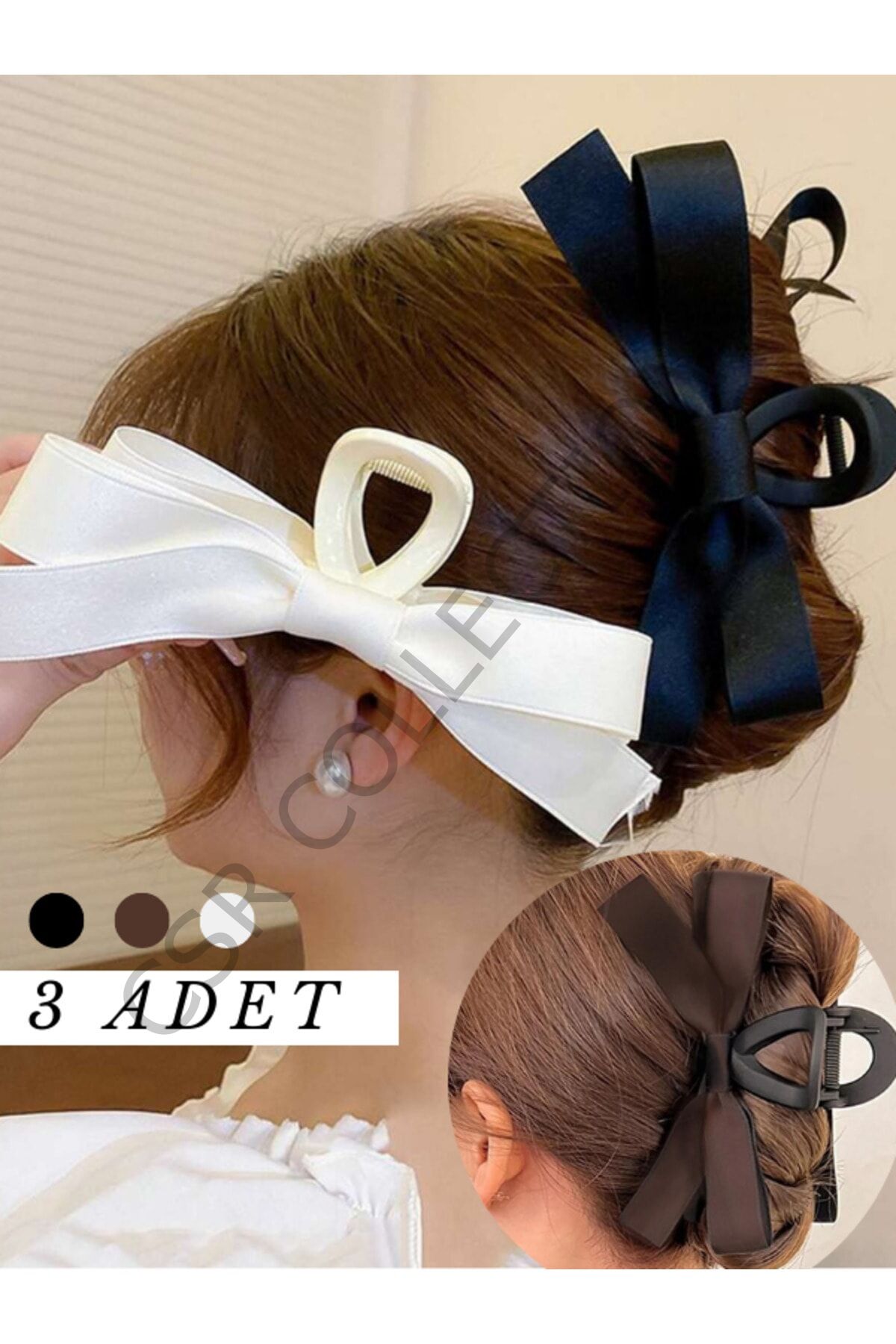 3 Adet nude fiyonk mandal toka seti nude - Tek Ebat