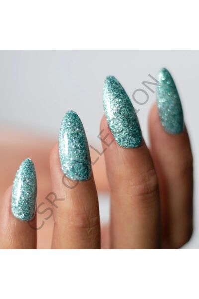 Mint Renk Simli Takma Tırnak (Yapıştırıcılı)