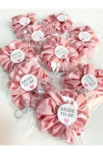 10'lu Paketli Renkli Hediye ' Bride to be' etiketli Simit Saç Tokası