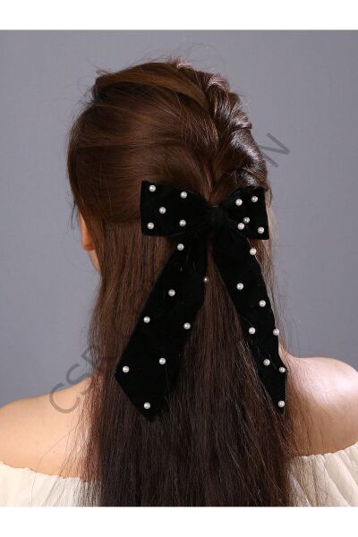 inci işlemeli kadife fiyonk toka