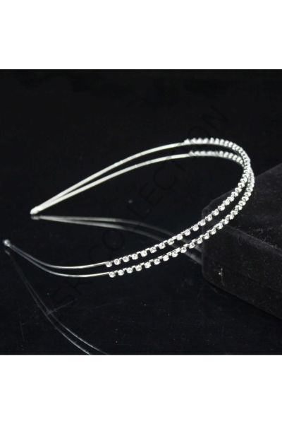 Çift Sıralı Zirkon Kristal Taç