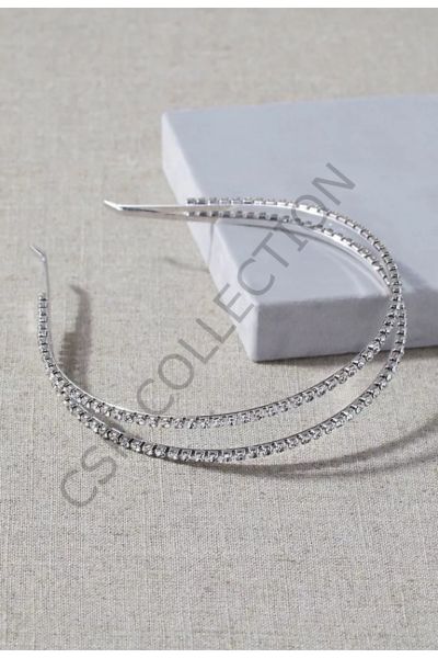 Çift Sıralı Zirkon Kristal Taç