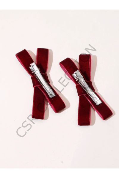 2 Adet Ipek Kadife Pens Fiyonk Toka Seti